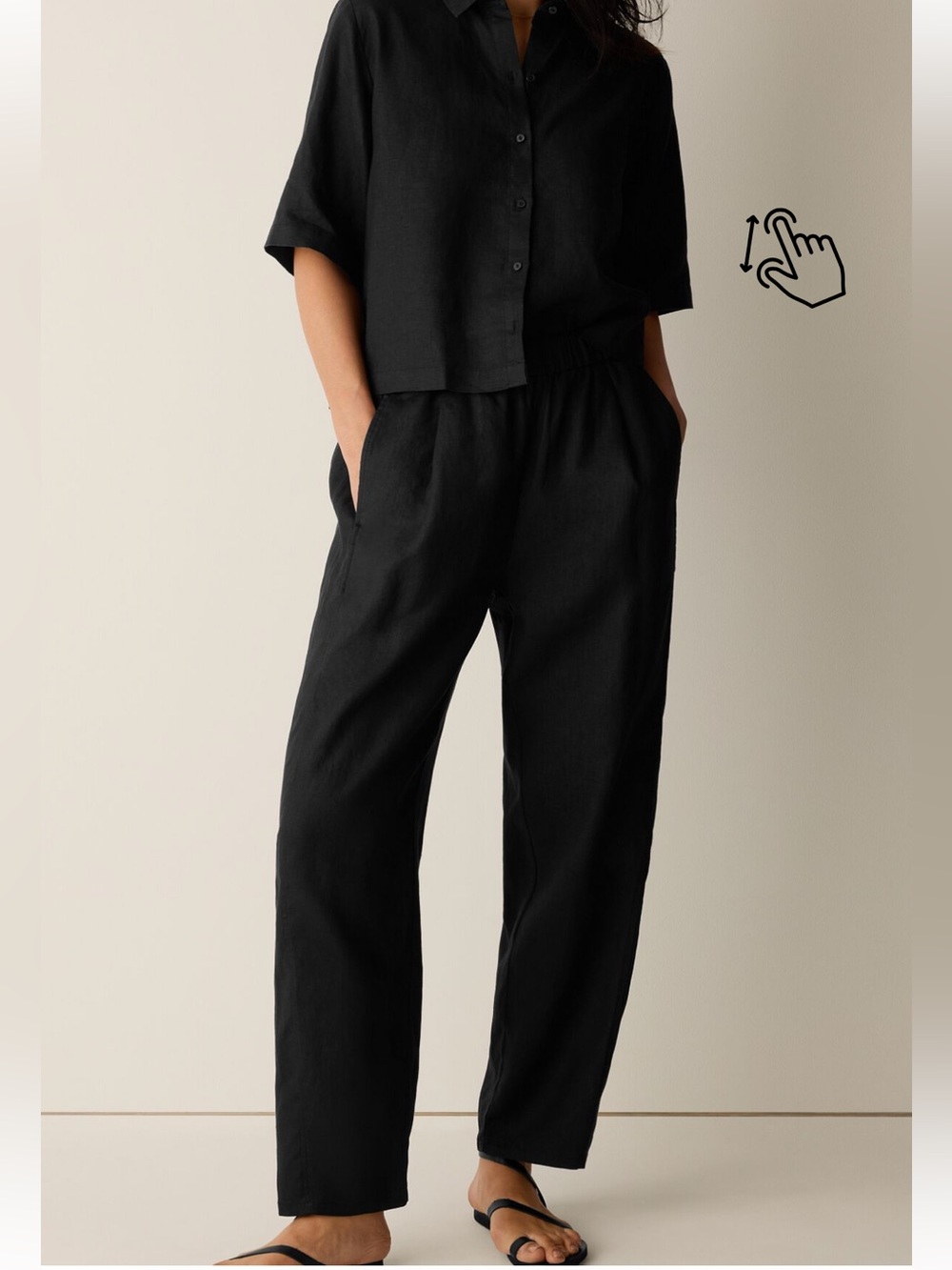 Eileen Fisher Ankle Lantern Pants in Organic Linen size XXS spring 2026